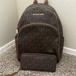 MK backpack and wallet